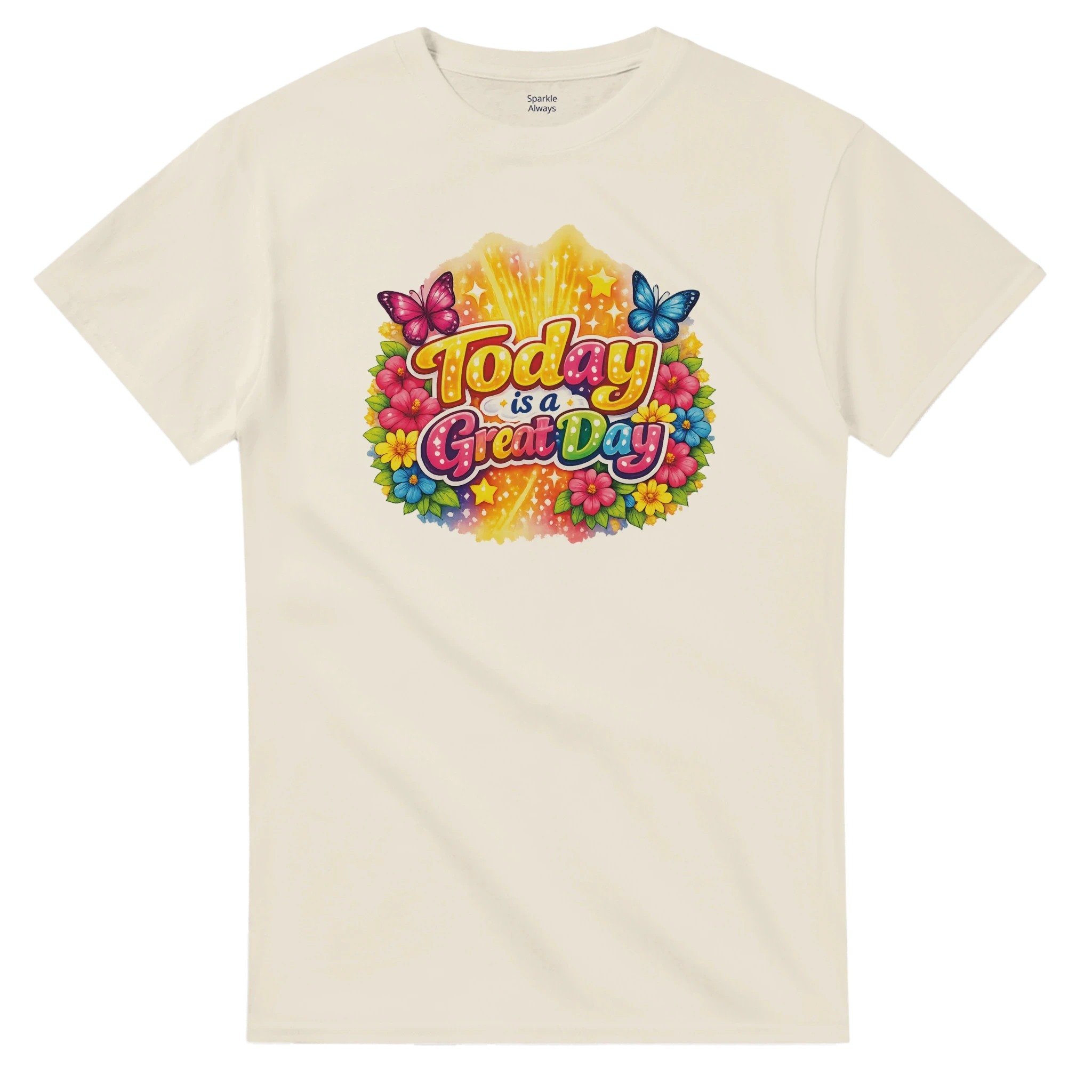 Today is a Great Day Heavyweight Cotton T-Shirt | Positive Statement Graphic Tee. Nice Gift.