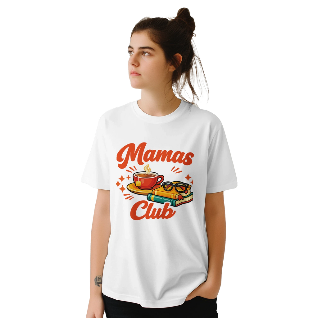 Mama's Club Graphic T-Shirt - Premium Soft Ring-Spun Cotton Tee