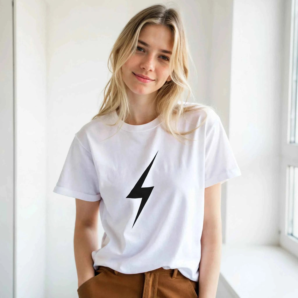 Lightning Bolt Graphic T-Shirt – Premium Cotton Spark Design Tee