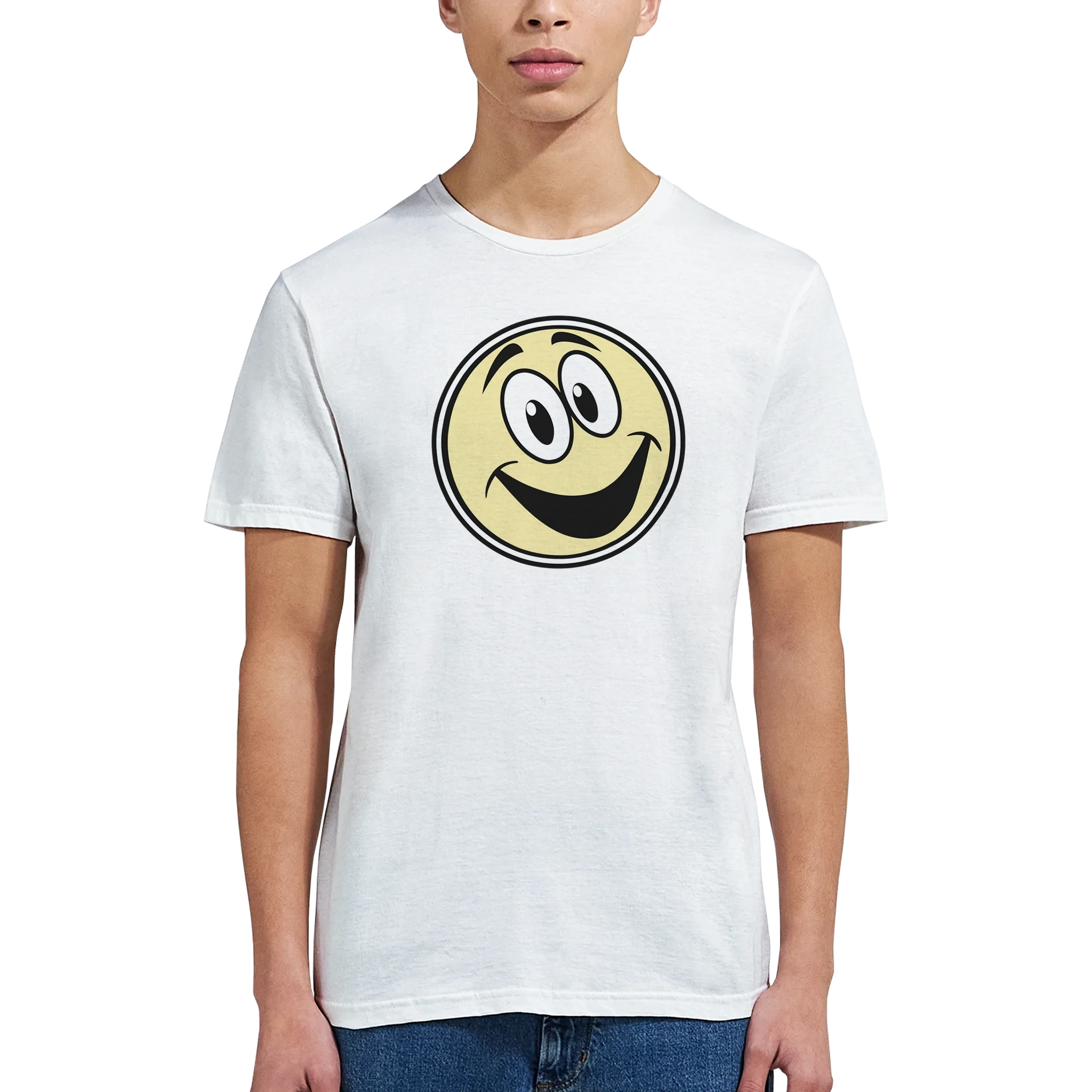 Smiling Emoji Graphic T-Shirt - Premium Soft Cotton Fun Tee