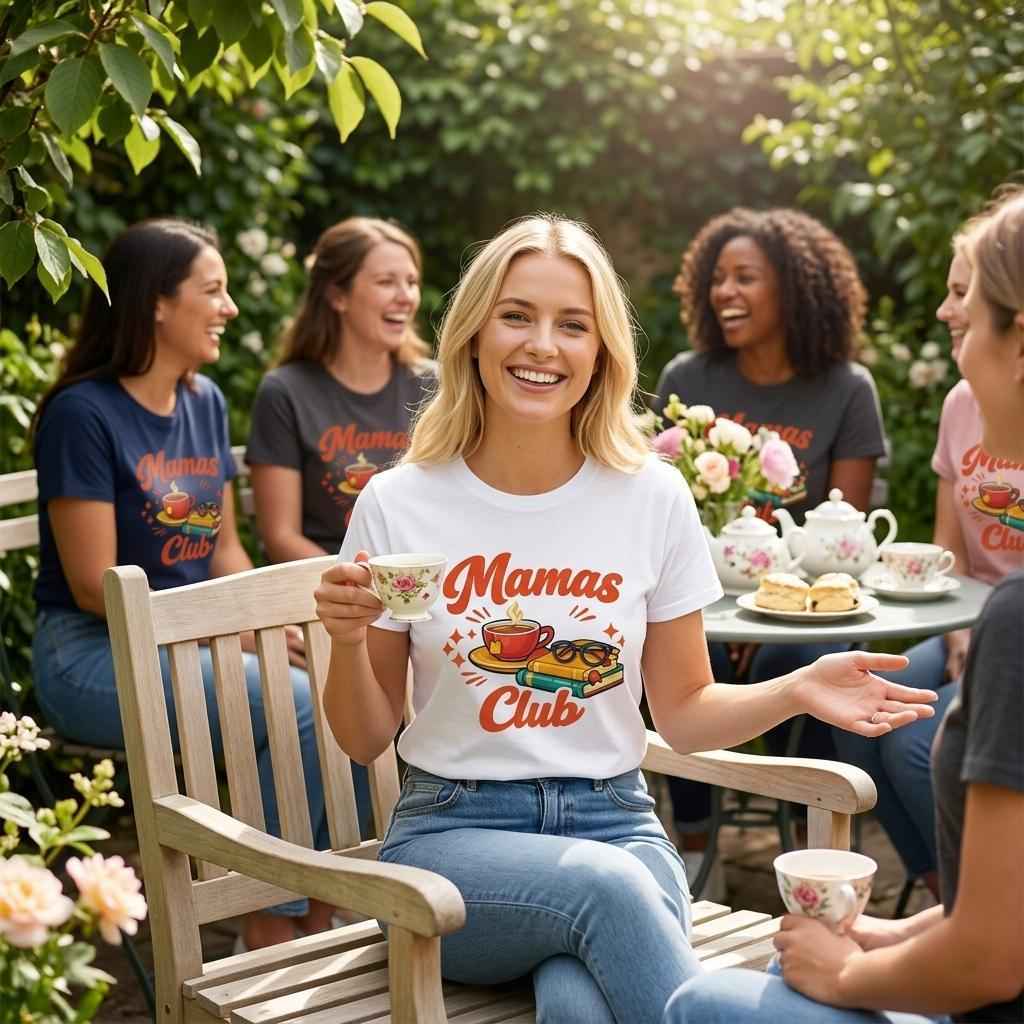 Mama's Club Graphic T-Shirt - Premium Soft Ring-Spun Cotton Tee