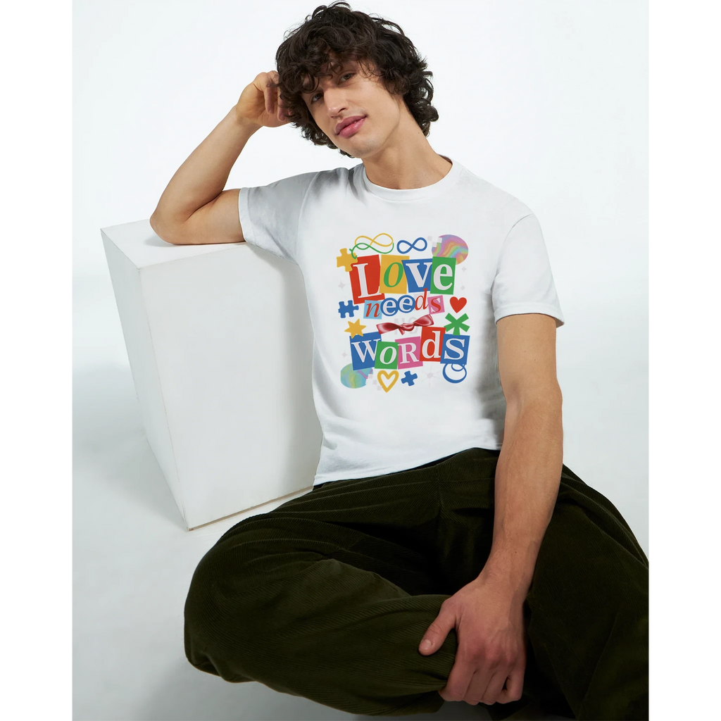 Love Needs Words Colorful Summer Graphic T-Shirt | Premium Heavyweight Cotton Tee