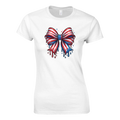 USA Flag Bow Women's T-Shirt | Patriotic Graphic Tee