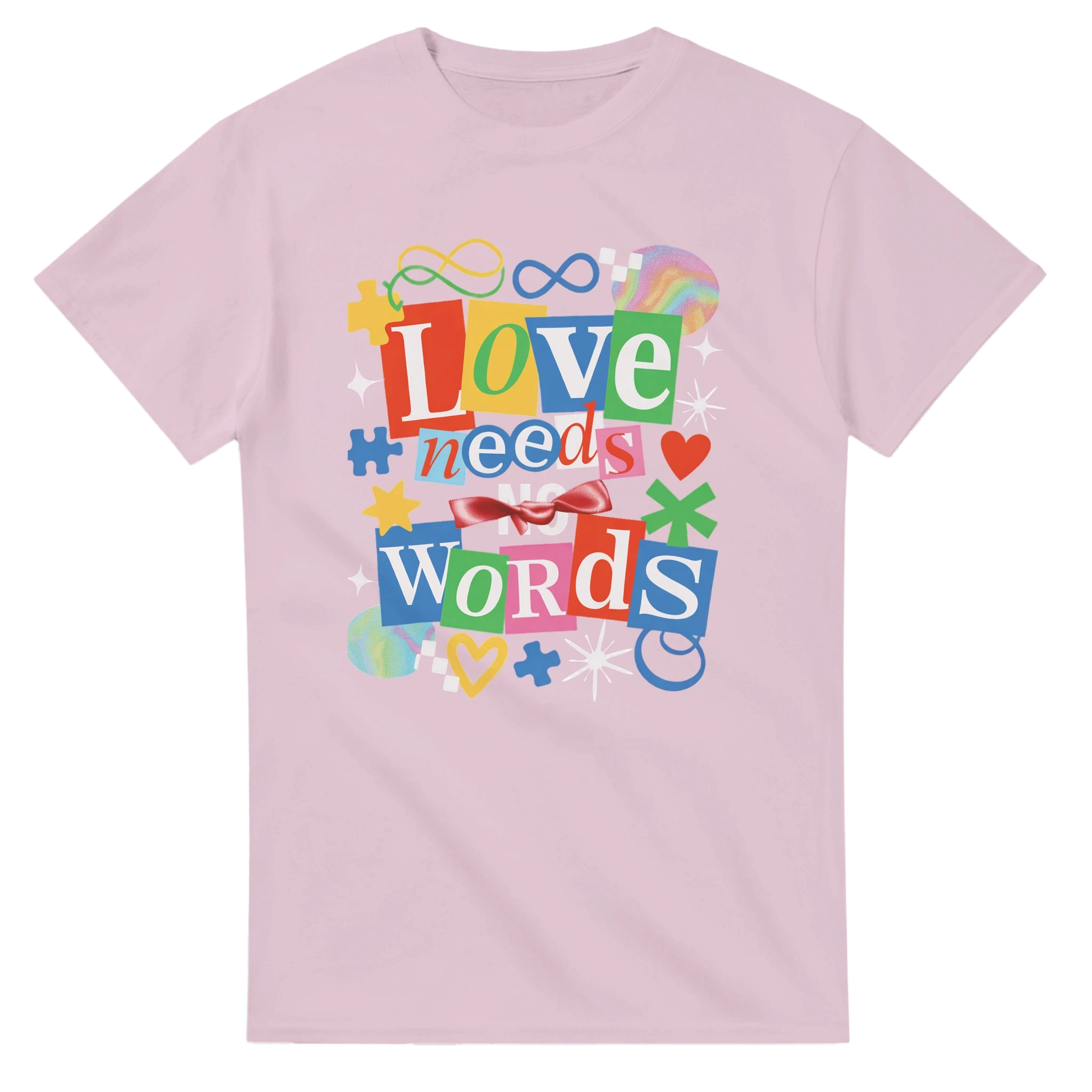 Love Needs Words Colorful Summer Graphic T-Shirt | Premium Heavyweight Cotton Tee