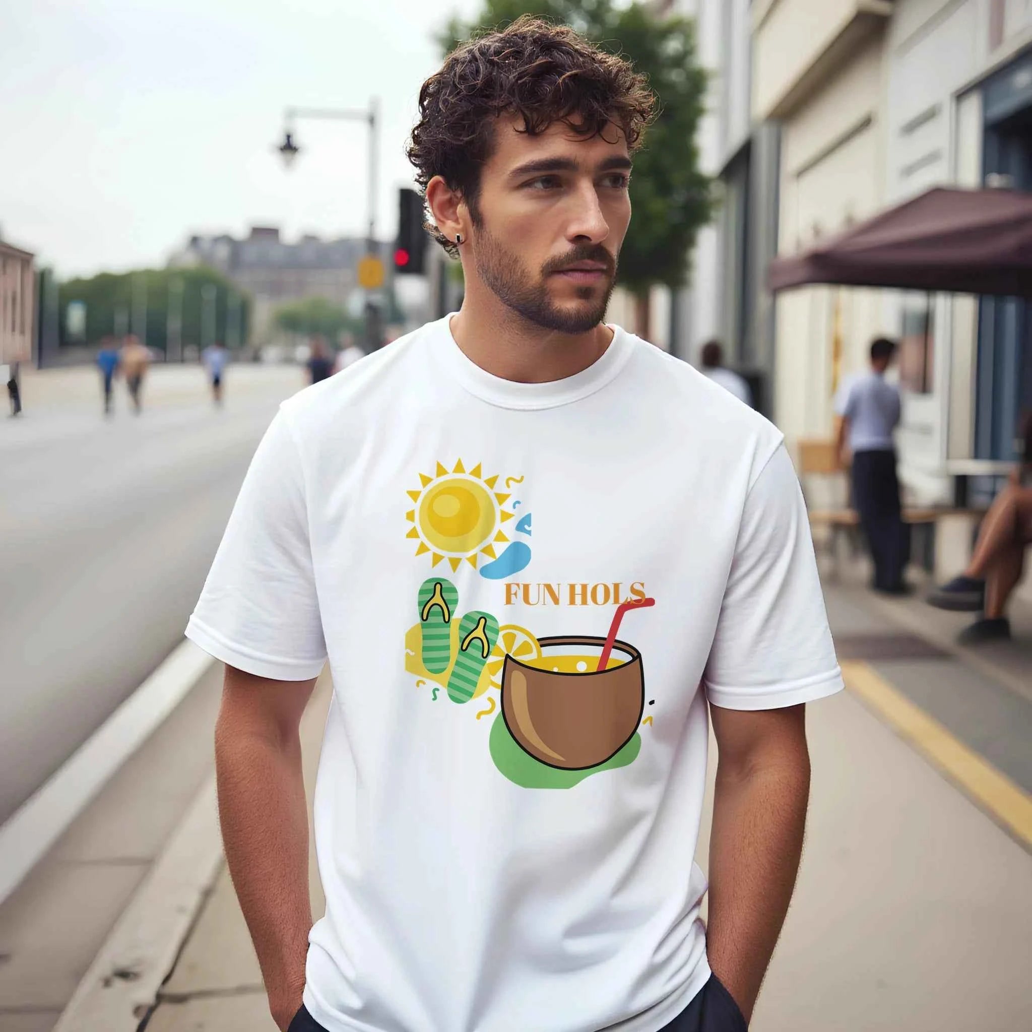 Fun Holiday Beach Graphic T-Shirt - Premium Cotton Tee